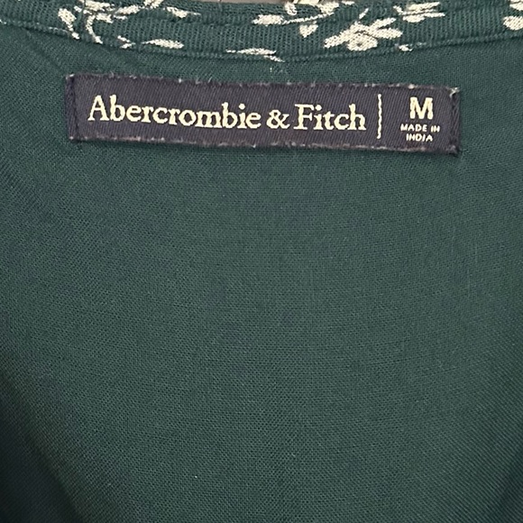 Abercrombie Green Floral Wrap Midi Dress Size Medium - Picture 11 of 12